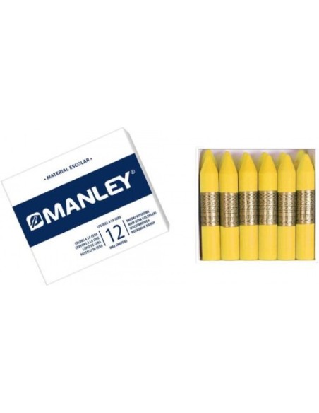 C 12 CERAS MANLEY UNICOLOR Nº4 AMARILLO CLARO